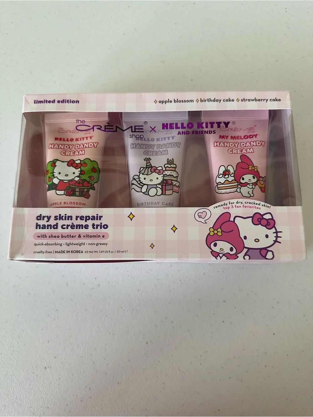 Crème x Hello Kitty Dry Skin Repair Hand Crème Trio - Pink NWT